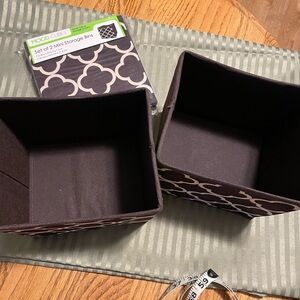 Brown and Cream Mini Storage Bins Set of 4